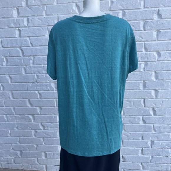 Womens Champion 2X V-neck Short Sleeve Tshirt Activewear Turquoise Green - Picture 6 of 7